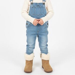 UGG Keelan Zipped Toddler Boots Chestnut Brown Suede Shearling Fur Size 8C